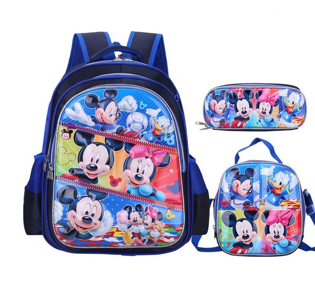3 in 1 Kids School Bag Set 3D Backpack Set with Lunch Bag and Pencil Case
