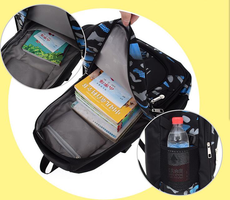 interior of student schoolbag