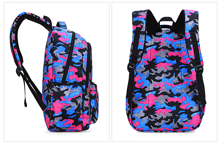 Camouflage color backpack for girls