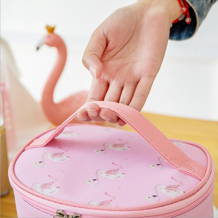 handle of Girls PU Cosmetic Case Toiletry Bag Organizer