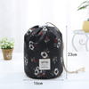 Cylinder Drawstring Travel Toiletry Storage Bag for Women