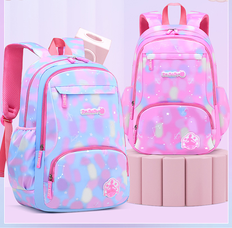 Light Weight Gradient Color Schoolbag Backpack for High School Girls ...