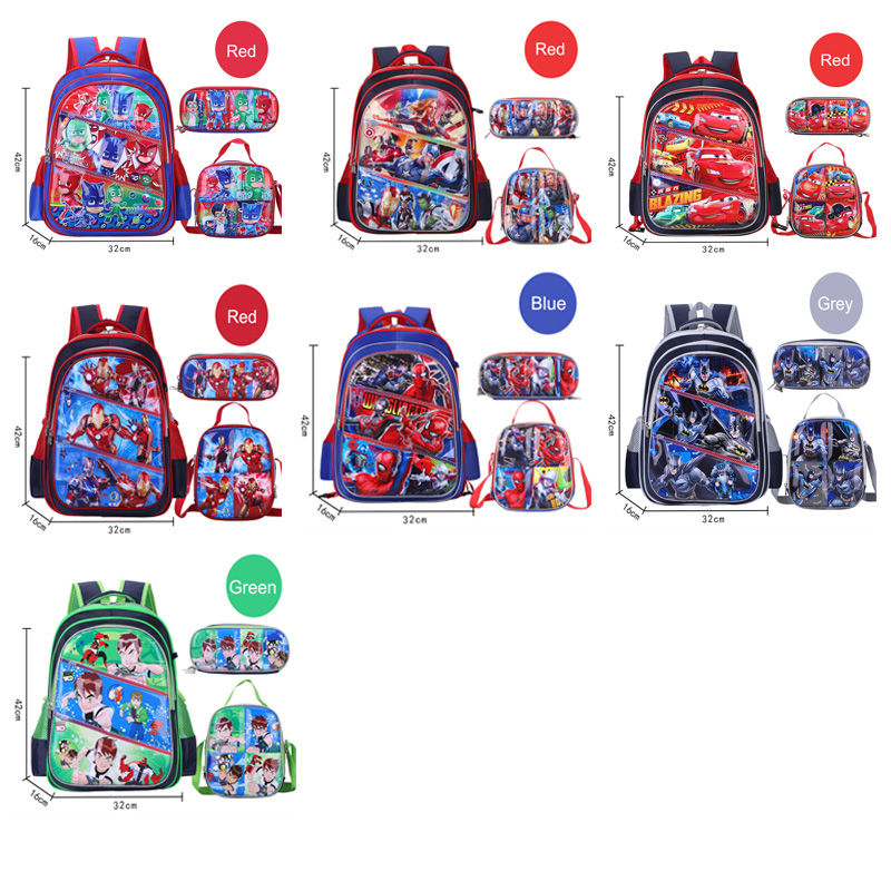3D Cartoon trolley School backpack set