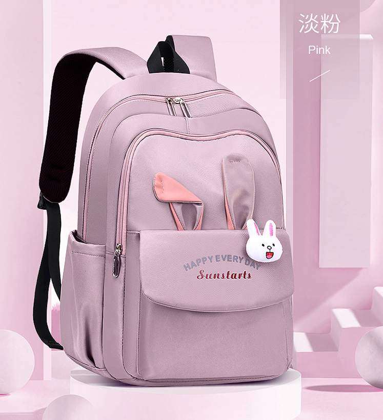 pink Fashion Girls Casual Backpack School Bag for Middle School 2