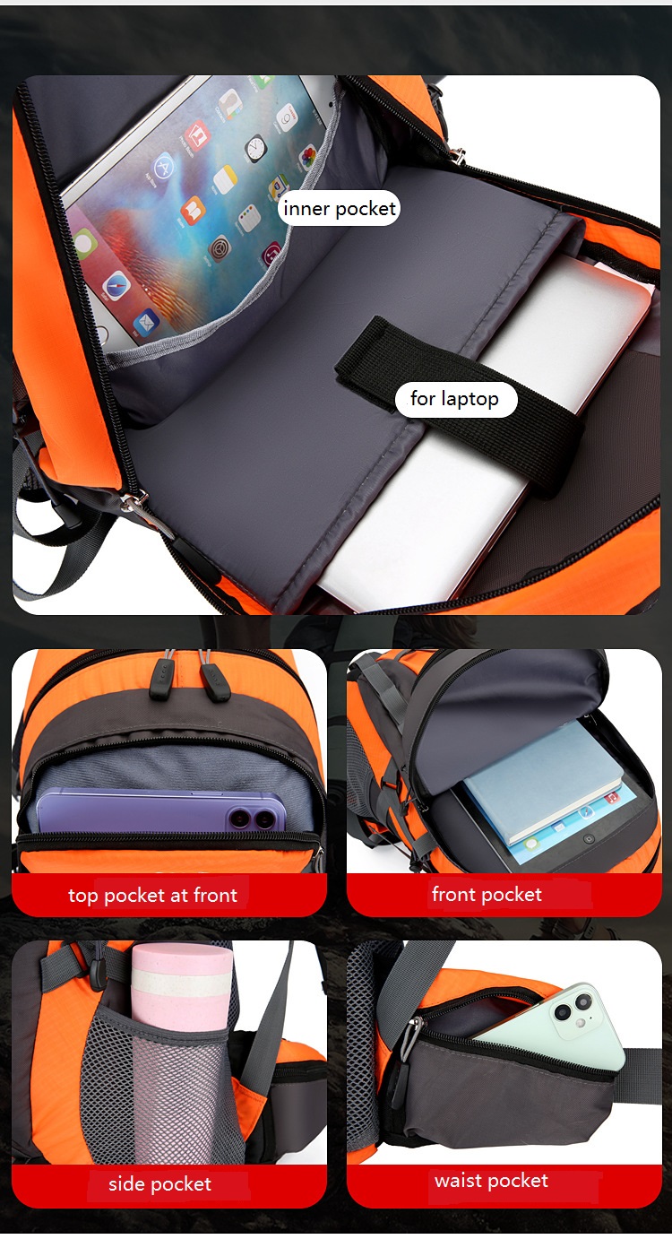 structure of Waterproof Outdoor Travelling Climbing Backpack Bag