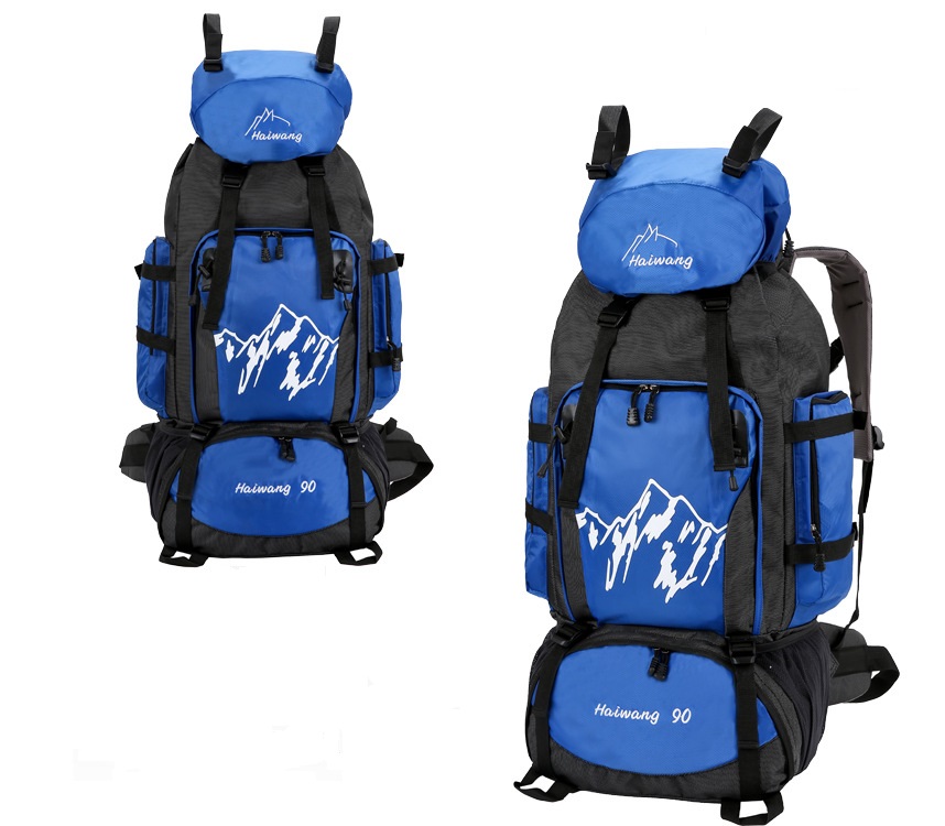 Blue Waterproof Outdoor Sport Travel Hiking Backpack Bag