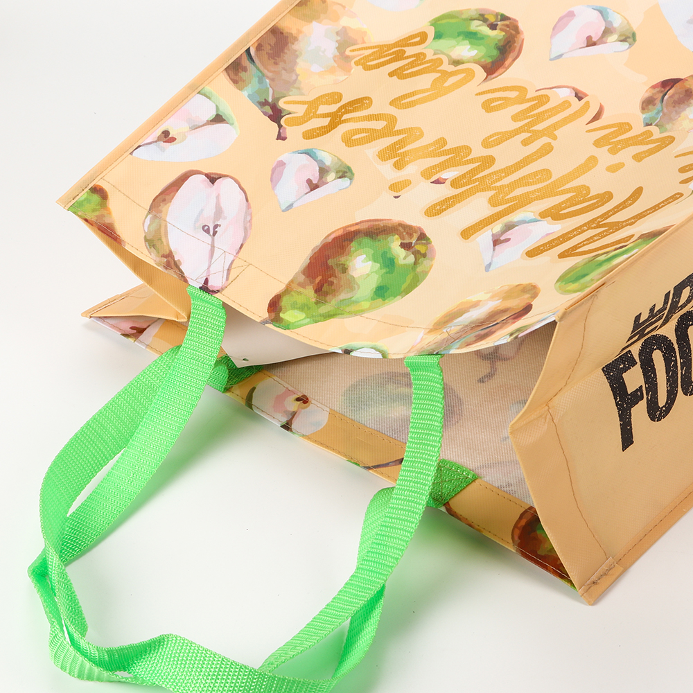 handle of Promotional Custom Recycled Laminated Non Woven Shopping Bag