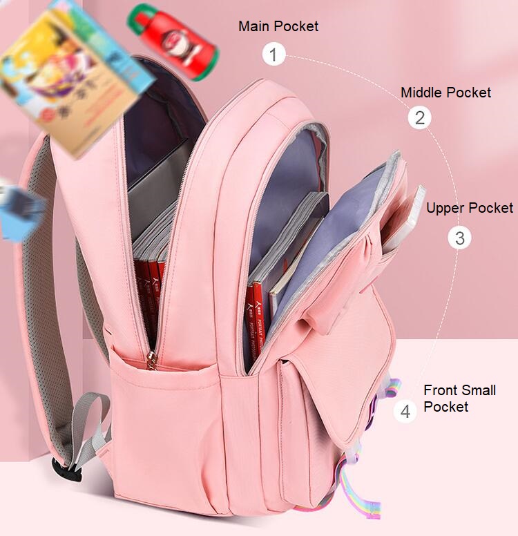 structure of Leisure Backpack for Girls Schoolbag for Middle School