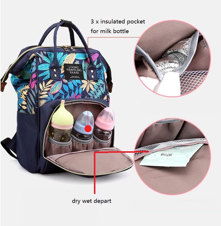 baby nappy bag with insulated pocket