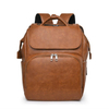 Stylish Multifunctional PU Leather Mommy Bag Diaper Backpack with Baby Crib