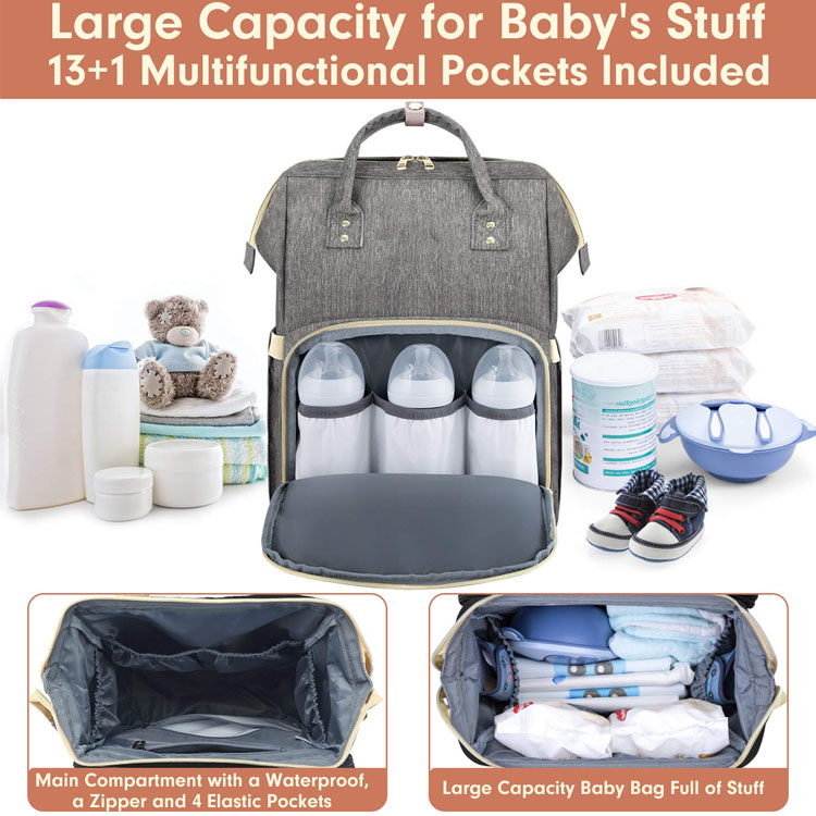 Diaper Bag Backpack with insulated pocket